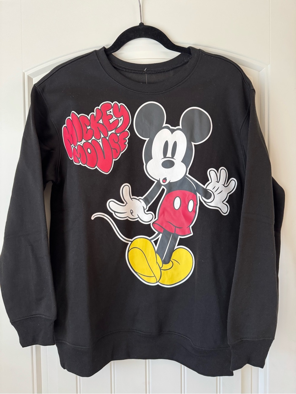 Disney Mickey Mouse Making Moves Graphic Sweatshirt Black Size M NWOT